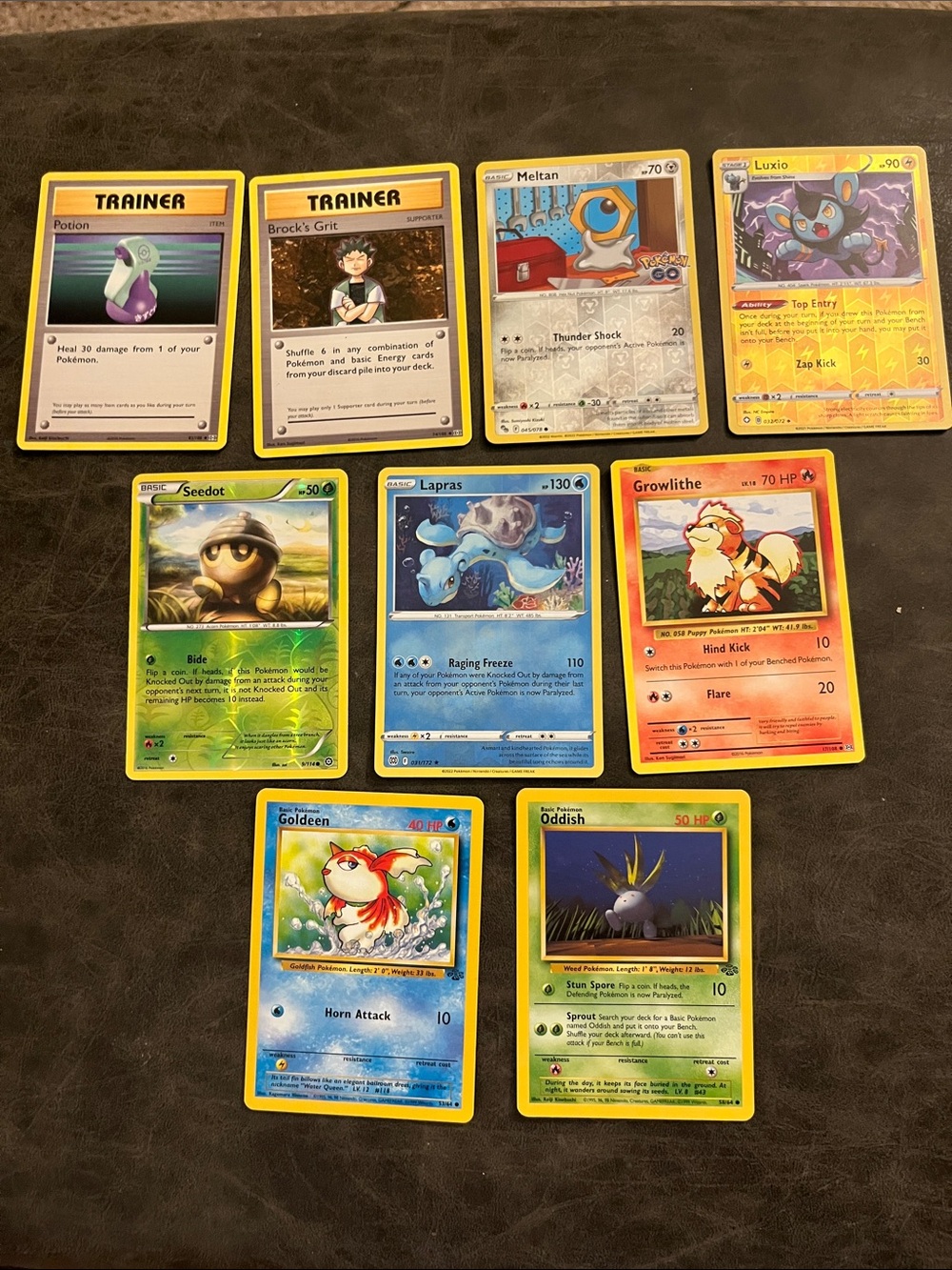 Pokemon Trading Cards Yellow Border Assortment - Blue Red Green Gold Silver